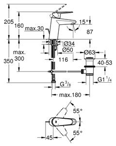 GROHE 3319020E - Umyvadlová baterie EURODISC COSMOPOLITAN velikost S chrom