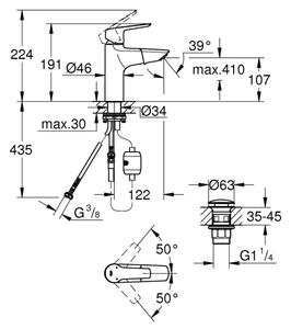 GROHE 24205003 - Umyvadlová baterie START DN 15 velikost M lesklý chrom