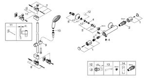 GROHE 34800001 - Termostatická sprchová baterie PRECISION FLOW 600 mm chrom
