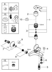 GROHE 23599000 - Vanová baterie EUROSMART DN 15 lesklý chrom