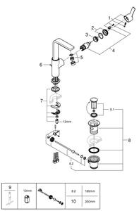 GROHE 23296001 - Umyvadlová baterie LINEARE velikost L lesklý chrom