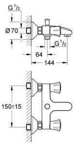 GROHE 25450001 - Vanová baterie COSTA L DN 15 lesklý chrom