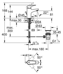 GROHE 23809000 - Umyvadlová baterie START FLOW DN 15 lesklý chrom