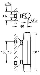 GROHE 1022172432 - Termostatická sprchová baterie PRECISION TREND černá