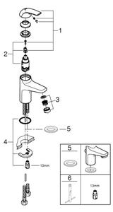 GROHE 32848000 - Umyvadlová baterie BAUCURVE lesklý chrom