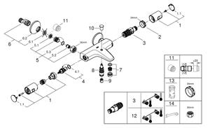 GROHE 345982430 - Termostatická vanová baterie PRECISION START 168 mm černá