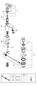 GROHE 23803000 - Umyvadlová baterie EUROSMART lesklý chrom