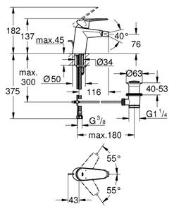 GROHE 33244002 - Bidetová baterie EURODISC COSMOPOLITAN DN 15 lesklý chrom