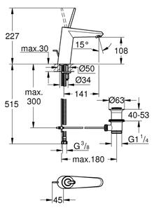 GROHE 23427000 - Umyvadlová baterie EURODISC JOY DN 15 velikost M lesklý chrom
