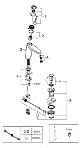 GROHE 23427000 - Umyvadlová baterie EURODISC JOY DN 15 velikost M lesklý chrom