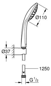 GROHE 27354000 - Sprchová souprava EUPHORIA 110 MONO 1250 mm lesklý chrom