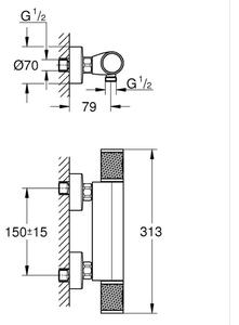 GROHE 34790000 - Termostatická sprchová baterie PRECISION FEEL DN 15 chrom