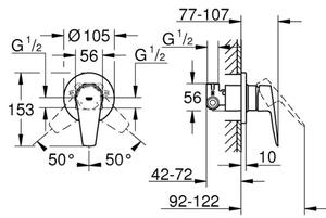 GROHE 29040001 - Sprchová baterie BAUEDGE lesklý chrom