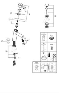 GROHE 23932001 - Umyvadlová baterie EUROSMART velikost M lesklý chrom