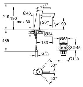 GROHE 23932001 - Umyvadlová baterie EUROSMART velikost M lesklý chrom