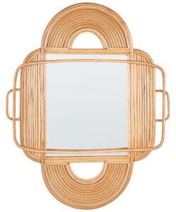 Ratanové nástěnné zrcadlo 70 x 90 cm světlé ALCORN