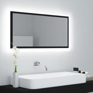 Koupelnové zrcadlo LED černé 90 x 8,5 x 37 cm dřevotříska
