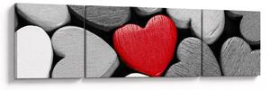 Obraz dřevěných srdíček (170x50 cm)
