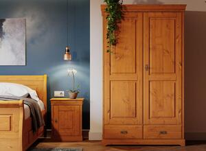 Dřevěná šatní skříň v barvě borovice mořené Tuscany 2D