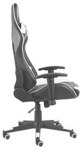 Otočná herní židle bílá PVC