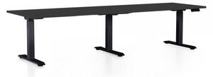 Výškově nastavitelný stůl OfficeTech Long, 260 x 80 cm, černá podnož