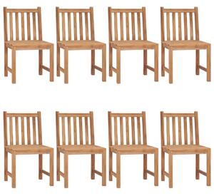 Zahradní židle s poduškami 8 ks masivní teak