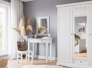 Bílá šatní skříň s 3d zrcadlem Belluno Elegante