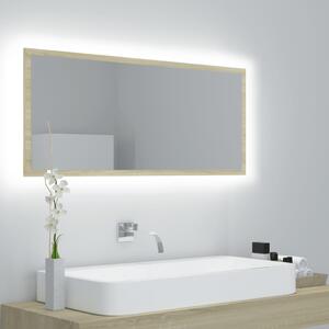 LED koupelnové zrcadlo dub sonoma 100 x 8,5 x 37 cm dřevotříska