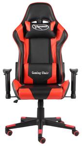 Otočná herní židle červená PVC