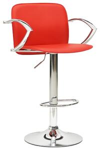 Barové stoličky 2 ks červené umělá kůže