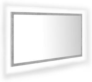LED koupelnové zrcadlo betonově šedé 80 x 8,5 x 37 cm akrylové