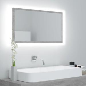 LED koupelnové zrcadlo betonově šedé 80x8,5x37 cm dřevotříska