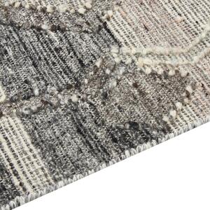Vlněný kelimový koberec 80 x 150 cm šedý ARATASHEN