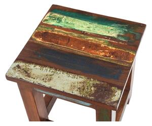 Stolička z antik teakového dřeva, "GOA" styl, 25x25x30cm (AA)