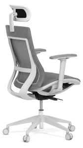 Kancelářská židle, šedá látka, plastový kříž, 3D područky, kolečka pro tvrdé podlahy