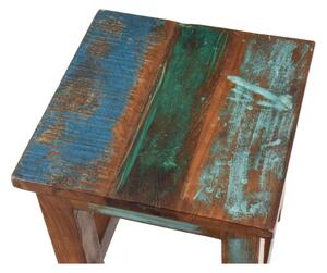 Stolička z antik teakového dřeva, "GOA" styl, 25x25x30cm (AG)