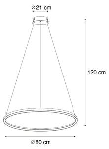 Chytrá závěsná lampa černá 80 cm včetně LED a RGBW - Girello