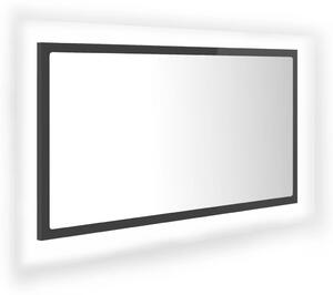 LED koupelnové zrcadlo šedé vysoký lesk 80x8,5x37 cm akrylové