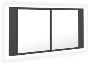 LED koupelnová skříňka se zrcadlem černá 90 x 12 x 45 cm akryl