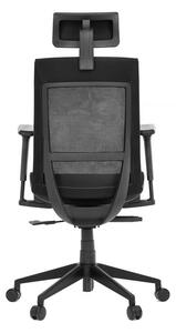 Kancelářská židle, černá látka, plastový kříž, výškově stavitelné područky, kolečka pro tvrdé podlahy KA-W002 BK