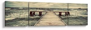 Obraz dřevěného mola na moři (170x50 cm)