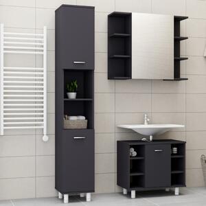 3dílný set koupelnového nábytku šedý dřevotříska