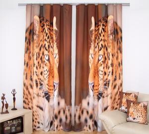Gepard závěs na okno hnědé barvy Šířka: 160 cm | Délka: 250 cm (v sadě jsou 2 kusy)
