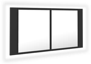LED koupelnová skříňka se zrcadlem šedá 90 x 12 x 45 cm akryl