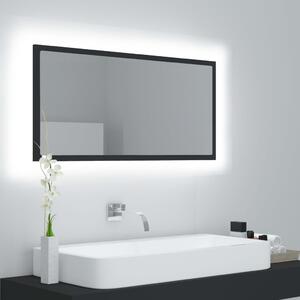 Koupelnové zrcadlo LED šedé 90 x 8,5 x 37 cm dřevotříska