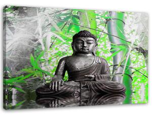 Obraz na plátně Buddha a listy Rozměry: 60 x 40 cm