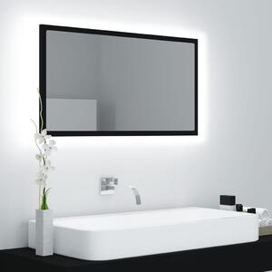 Koupelnové zrcadlo LED černé 80 x 8,5 x 37 cm dřevotříska