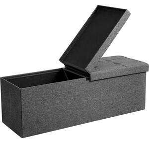 Taburetka 120 L, skládací úložná lavice, nosnost 300 kg, tmavě šedá