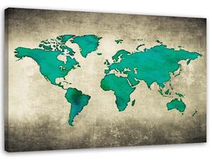 Obraz na plátně Zelená mapa světa Rozměry: 60 x 40 cm
