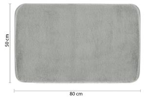Gedy, FUZZY koupelnová předložka, 50x80 cm, 100% polyester, protiskluz, šedá, 96FY508008